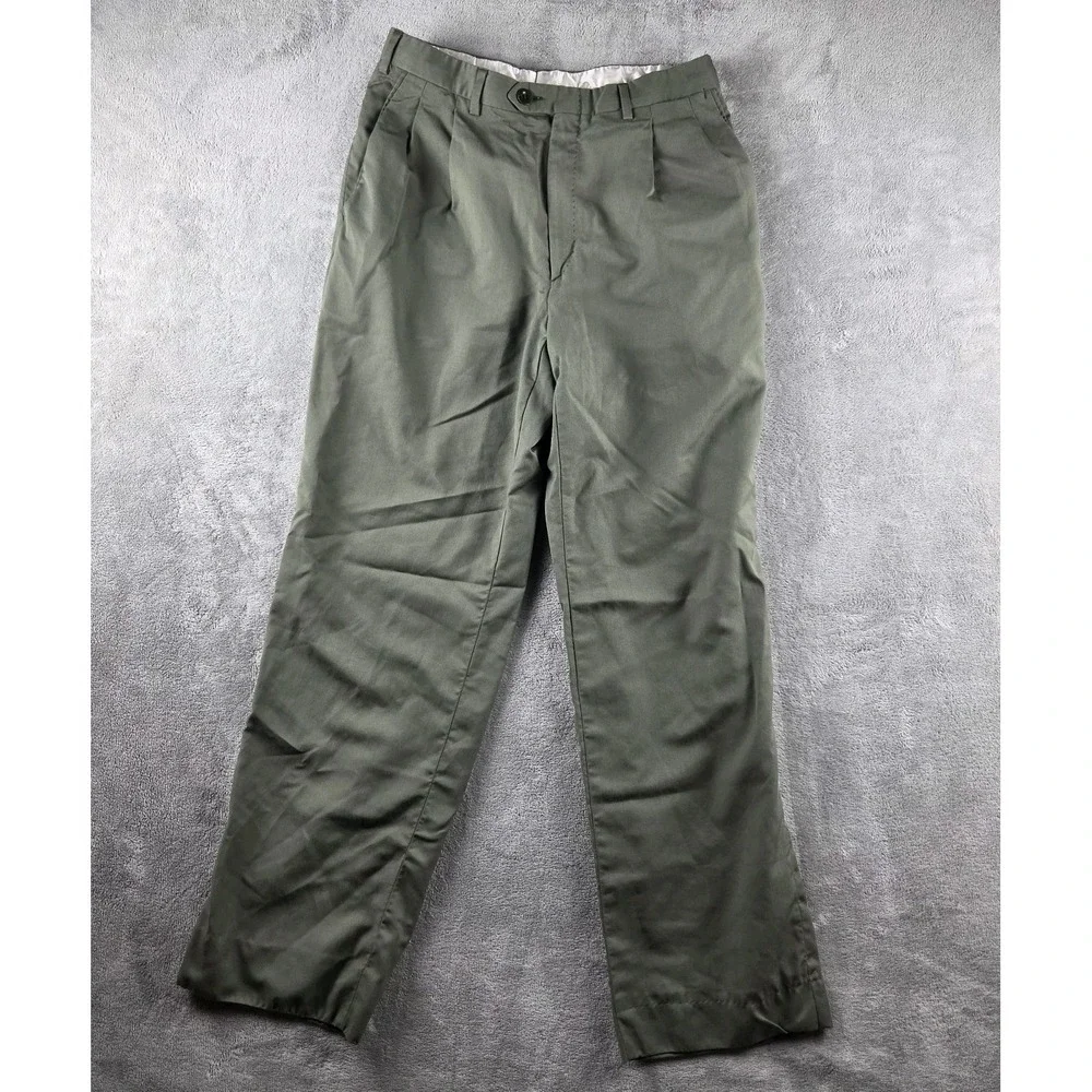 Brioni Ortisei 100% Wool Super 140's Dress Pants Green Mens 29x29 Trousers - Picture 1 of 13
